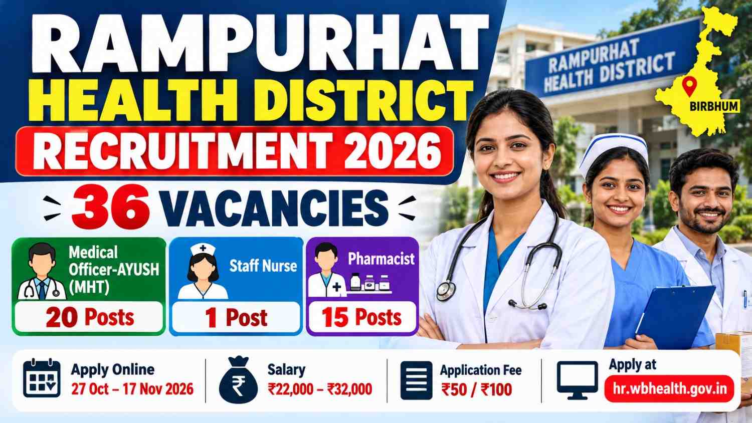 Rampurhat Health District Recruitment 2026: 36 Vacancies